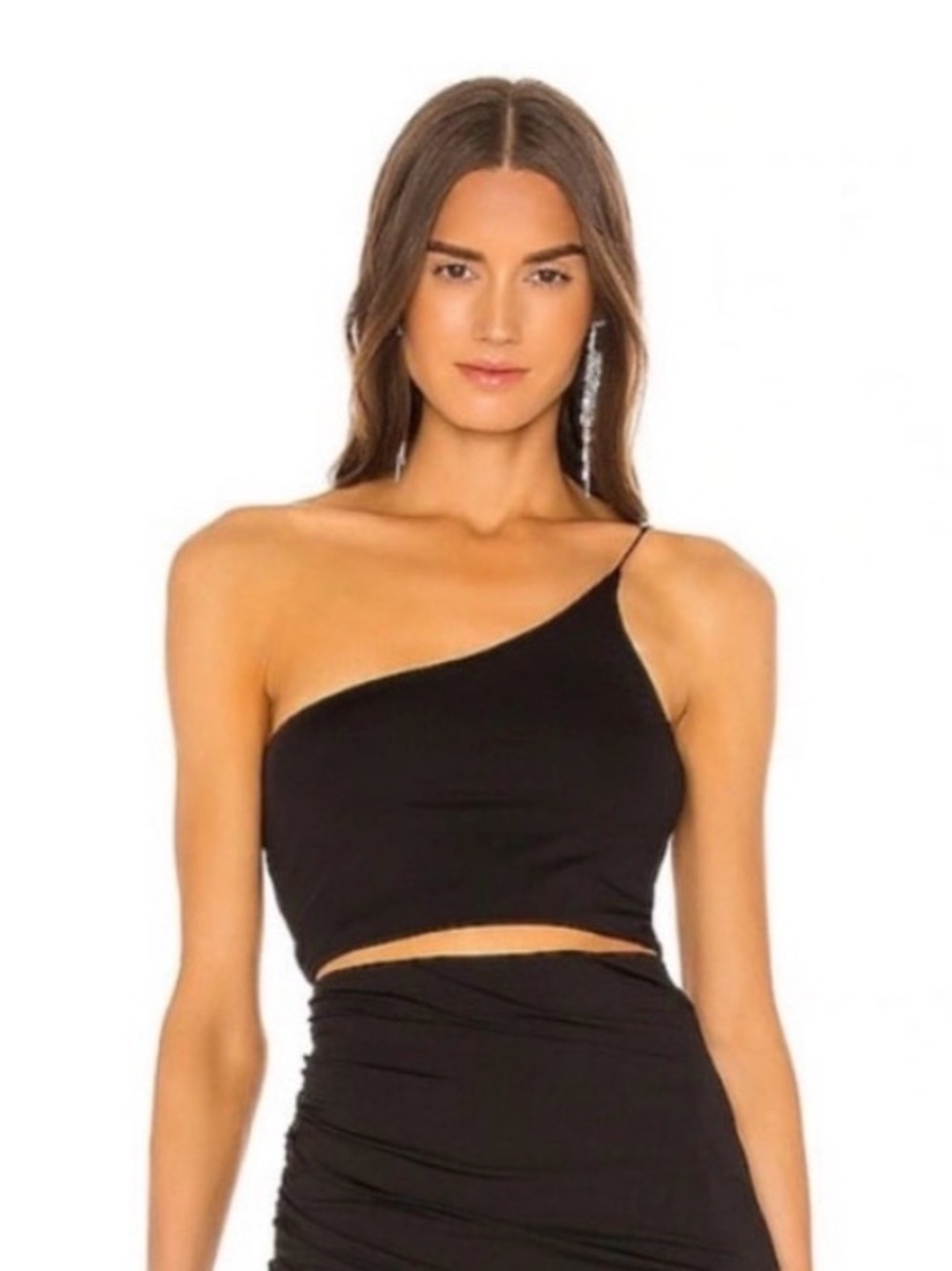 Superdown Lydia off the shoulder Asymmetrical Crop Top